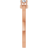 14K Gold Emerald Lab-Grown Diamond Claw-Prong Solitaire Ring - Rose Gold - view 4