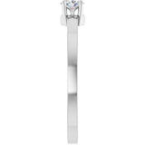 Platinum Emerald Natural Diamond Claw-Prong Solitaire Ring - view 4