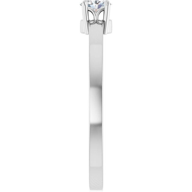 Platinum Emerald Natural Diamond Claw-Prong Solitaire Ring - view 4