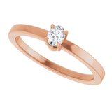 14K Gold Emerald Lab-Grown Diamond Claw-Prong Solitaire Ring - Rose Gold - view 5
