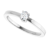 Platinum Emerald Natural Diamond Claw-Prong Solitaire Ring - view 5