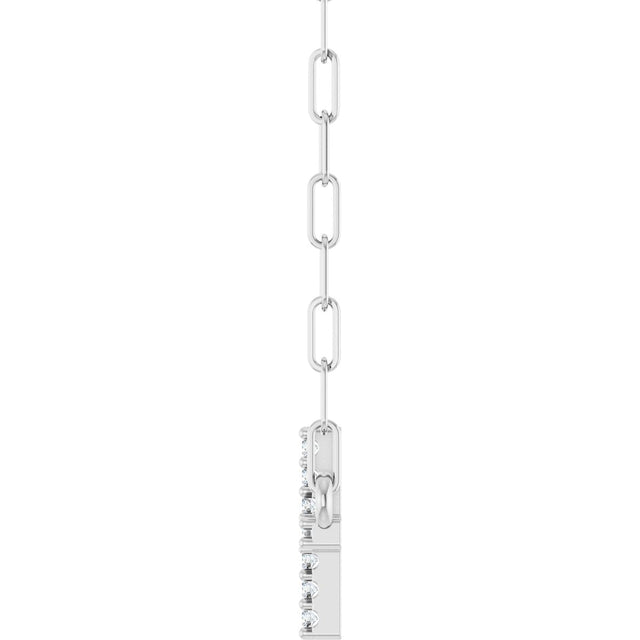 14K Gold Round Natural Diamond Accented Sideways Cross Necklace – 19.3x10.8mm - White Gold - view 3