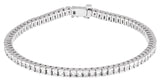 14K Gold Square Natural Diamond Line Bracelet – 2x2mm - White Gold