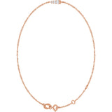 14K Gold Natural Diamond Graduated Link Bracelet - Rose Gold - view 2