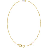 14K Gold Natural Diamond Graduated Link Bracelet - Yellow Gold - view 2