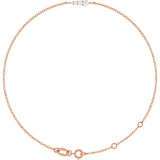 14K Gold Natural Diamond Graduated Link Bracelet - Rose Gold