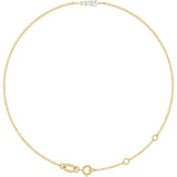 14K Gold Natural Diamond Graduated Link Bracelet - Yellow Gold