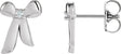 Platinum Round Natural Diamond Accented Bow Earrings
