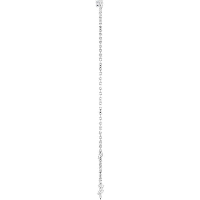 14K Gold Natural Diamond Graduated Link Bracelet - White Gold - view 3