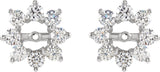 14K Gold Natural Diamond Halo-Style Earring Jackets VII - White Gold - view 2