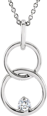 14K Gold Round Natural Diamond Accented Circle Necklace – 04 CTW