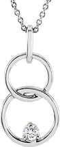 14K Gold Round Natural Diamond Accented Circle Necklace – 04 CTW