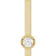 14K Gold Round Natural Diamond Solitaire Bar Necklace or Pendant - Yellow Gold