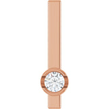 14K Gold Round Natural Diamond Solitaire Bar Necklace or Pendant - Rose Gold