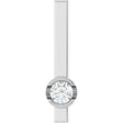 Platinum Round Natural Diamond Solitaire Bar Necklace or Pendant
