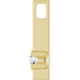 14K Gold Round Natural Diamond Solitaire Bar Necklace or Pendant - Yellow Gold - view 2