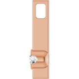 14K Gold Round Natural Diamond Solitaire Bar Necklace or Pendant - Rose Gold - view 2
