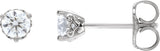 14K Gold Lab-Grown Diamond Round 3-Prong Scroll Stud Earrings - White Gold