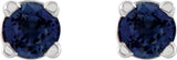 14K Gold Lab-Grown Blue Sapphire Round 4-Prong Lightweight Stud Earrings - White Gold - view 4