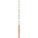 14K Gold Round Natural Diamond Accented Sideways Cross Necklace – 19.3x10.8mm - Rose Gold - view 3