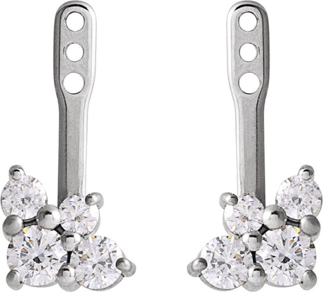 Platinum Natural Diamond Accented Earring Jacket - view 2