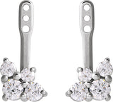 14K Gold Natural Diamond Accented Earring Jacket - White Gold - view 2