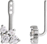 Platinum Natural Diamond Accented Earring Jacket