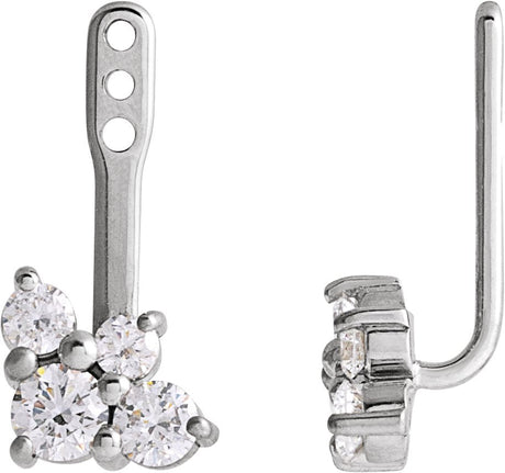 Platinum Natural Diamond Accented Earring Jacket