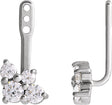 14K Gold Natural Diamond Accented Earring Jacket - White Gold