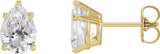 14K Gold Natural Diamond Pear 5-Prong Stud Earrings - Yellow Gold