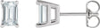 Platinum Lab-Grown Diamond Emerald 4-Prong Stud Earrings
