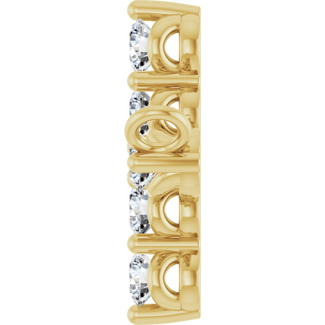 14K Gold Round Natural Diamond Accented Sideways Cross Necklace – 1/4 CTW - Yellow Gold - view 3