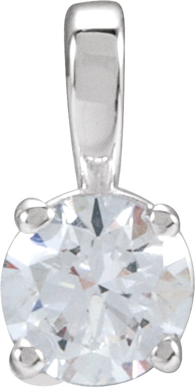 14K Gold Round Lab-Grown Diamond Solitaire Necklace or Pendant – up to 1 1/4 CTW - White Gold