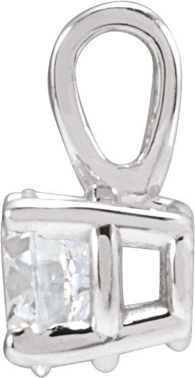 14K Gold Round Lab-Grown Diamond Solitaire Necklace or Pendant – up to 1 1/4 CTW - White Gold - view 2