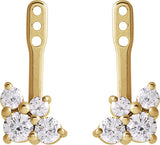 14K Gold Natural Diamond Accented Earring Jacket - Yellow Gold - view 2