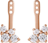 14K Gold Natural Diamond Accented Earring Jacket - Rose Gold - view 2