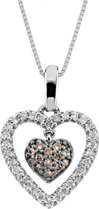 14K Gold Accented Heart Necklace – 18.1x12.5mm
