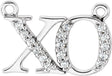 14K Gold "XO" Phrase Necklace - White Gold