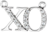14K Gold "XO" Phrase Necklace - White Gold