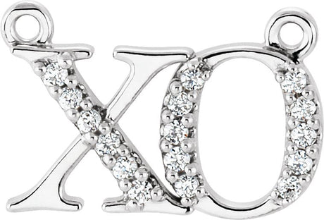 14K Gold "XO" Phrase Necklace - White Gold