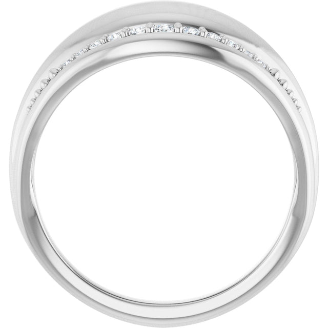 14K Gold Round Natural Diamond Accented Ring XI - White Gold - view 2