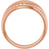 14K Gold Round Natural Diamond Accented Ring XI - Rose Gold - view 2