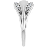14K Gold Round Natural Diamond Accented Ring XI - White Gold - view 4