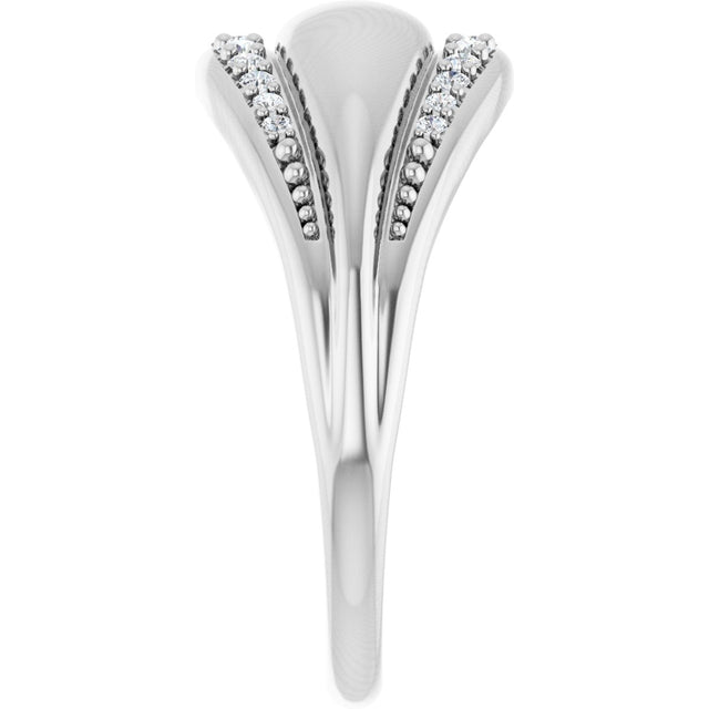 Platinum Round Natural Diamond Accented Ring IV - view 4