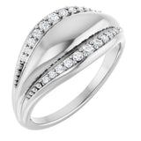 Platinum Round Natural Diamond Accented Ring IV