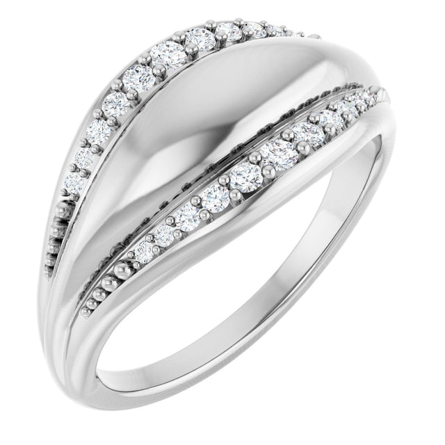 Platinum Round Natural Diamond Accented Ring IV
