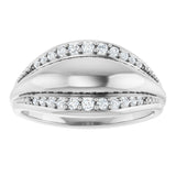 14K Gold Round Natural Diamond Accented Ring XI - White Gold - view 3
