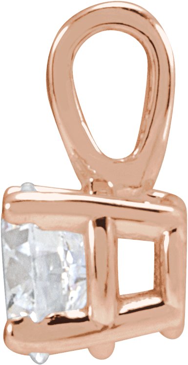 14K Gold Round Lab-Grown Diamond Solitaire Necklace or Pendant – up to 1 1/4 CTW - Rose Gold - view 2