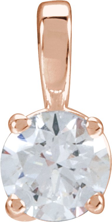 14K Gold Round Lab-Grown Diamond Solitaire Necklace or Pendant – up to 1 1/4 CTW - Rose Gold
