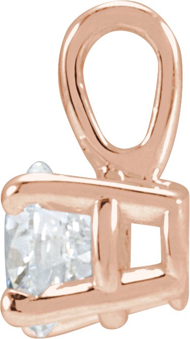 14K Gold Round Lab-Grown Diamond Solitaire Necklace or Pendant – up to 1 1/4 CTW - Rose Gold - view 2